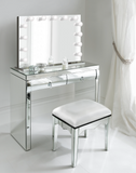 Complete set - Mirrored Dimmable Hollywood Makeup Mirror LED + Built-in Outlets, chair and Vanity christmas gift, gift for girlfriend, gift