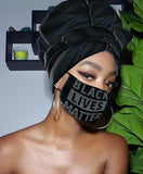 Black Lives Matter Slip On Satin Lined Headwrap and Mask