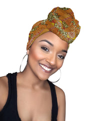 Cara Limited Edition Holiday Gold Print African Headwrap