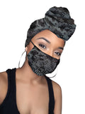 Black Snake  Stretched Fabric Head wrap