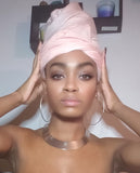 Light Pink Jersey Knit Stretched Fabric  Headwrap and Mask