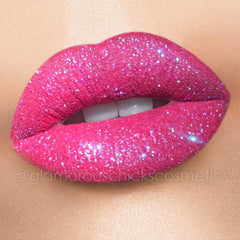 Bubble gum pink glitter lips collection