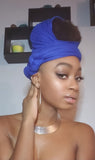 Royal Blue Jersey Knit Stretched Fabric Headwrap
