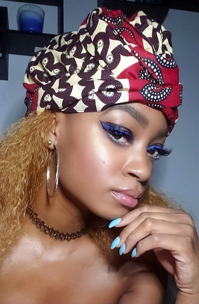 Kesia Slip On Satin Lined Headwrap and Mask