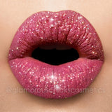 Pink+ grapefruit glitter lips