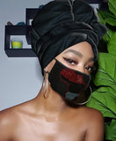 Africa Slip On Satin Lined Headwrap and Mask