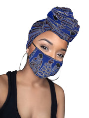 Kacely  Headwrap and Face Mask combo